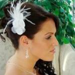 Feather Wedding Hair Comb With Swarovski Crystals